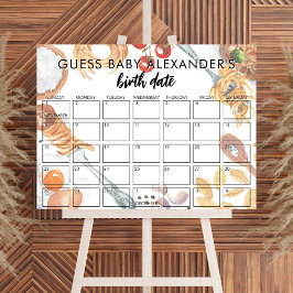 Meatball Pasta Italian Baby Shower Due Date Game ポスター