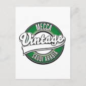 Meccaサウジアラビアヴィンテージロゴ ポストカード (正面)