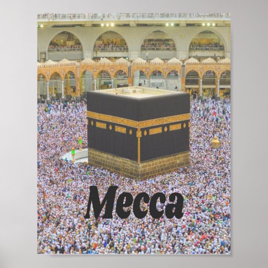 Mecca Saudi Arabiaイスラム教で最も神聖な都市、カアバ ポスター (正面)