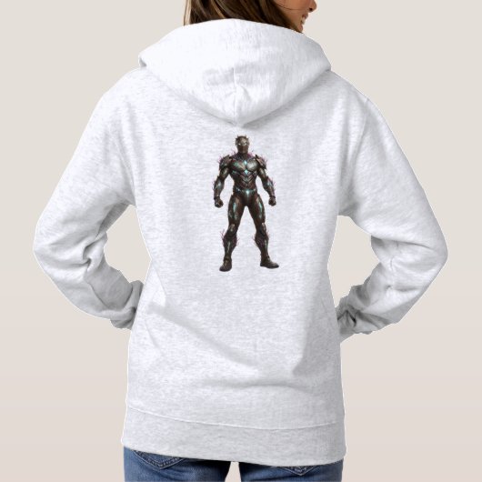 Mech Warrior Hero Pullover SciFi Gamer BOLD パーカ (裏面)