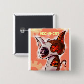 Mecha猫のピンク 缶バッジ (正面&裏面)