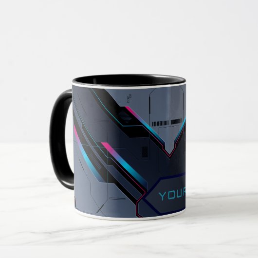 Mecha Fuel Cell | Personalized Gamer Coffee Mug マグカップ (正面左)