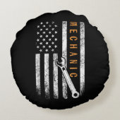 Mechanic American Flag ラウンドクッション (裏面)