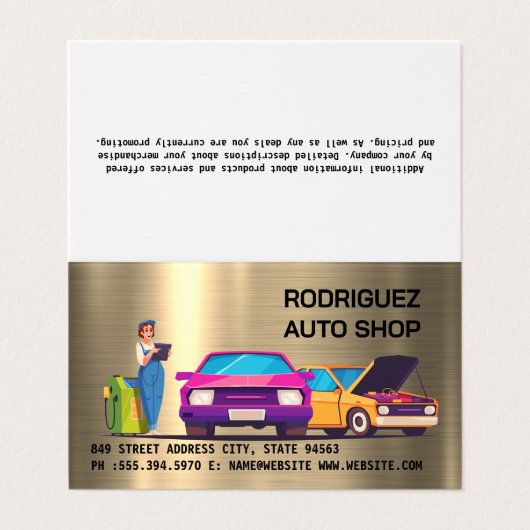 Mechanic Auto Repair Shop 名刺 (外部フラット)