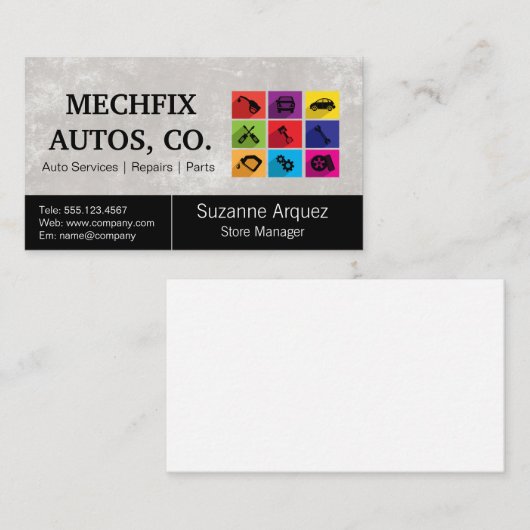 Mechanic | Auto Service Dept 名刺 (正面/裏面)