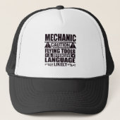 Mechanic Caution Flying Tools & Offensive Language キャップ (正面)