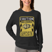 Mechanic Caution Handyman Repairman Tシャツ (正面)