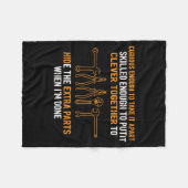 Mechanic Curious Enough To Take It Apart Funny Aut フリースブランケット (正面(横))