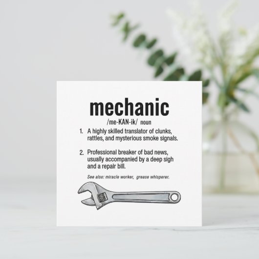 Mechanic Definition  カード (スタンド正面)