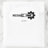 Mechanic Gear Logo – Automotive & Workshop Design 楕円形シール (バッグ)