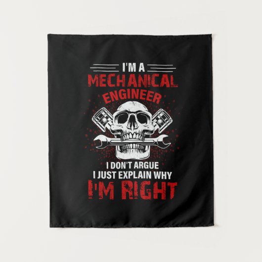 Mechanic I Am A Mechanical Engineer タペストリー (正面)