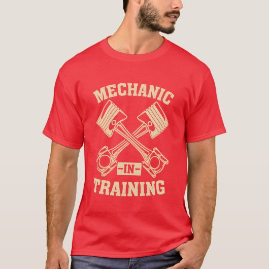 Mechanic Inraining Automobile Mechanic Car Mecha v Tシャツ (正面)