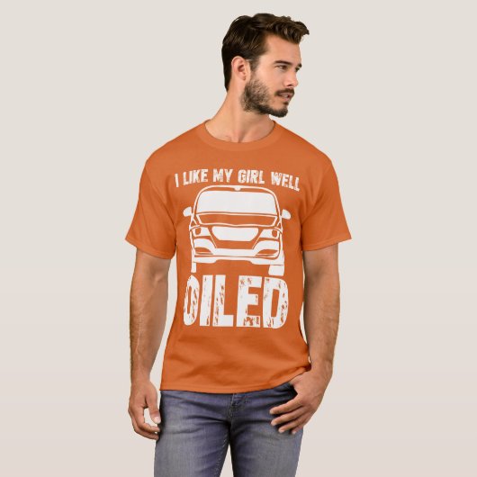 Mechanic Joke Car Workshop Oil retro Tシャツ (正面フル)