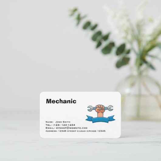 mechanic services editable   business card 名刺 (スタンド正面)