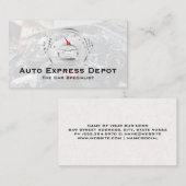 Mechanic Working on Engine | Auto Metal Logo 名刺 (正面/裏面)