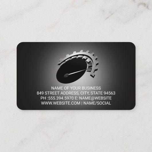 Mechanic Wrench Car Repair Logo 名刺 (裏面)