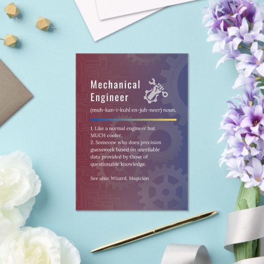 Mechanicalエンジニアおもしろい定義 アクリル招待状 (インサイチュ (ウェディング))