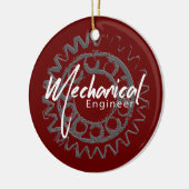 Mechanicalエンジニアのギアスケッチ セラミックオーナメント (左)