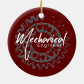 Mechanicalエンジニアのギアスケッチ セラミックオーナメント (裏面)