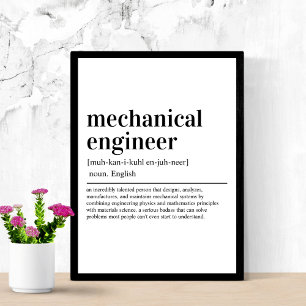 Mechanicalエンジニア定義おもしろいエンジニアリング ポスター