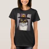 Mechanical Cat Ingenuity Unleash Steampunk AI Cat  Tシャツ (正面)