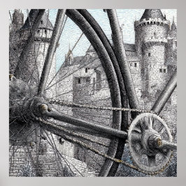 Mechanical Contrast: Bicycle Design in Medieval ポスター