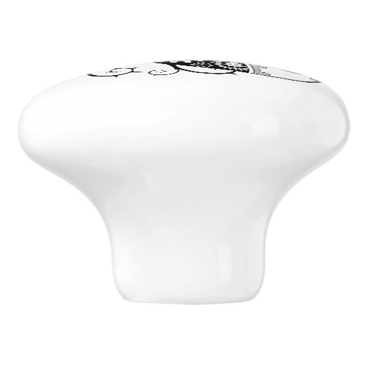 Mechanical Crescent with Red Roses セラミックノブ (側面)