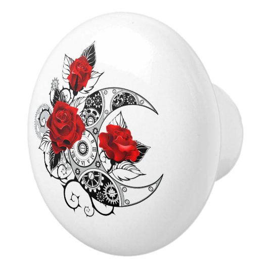 Mechanical Crescent with Red Roses セラミックノブ (右)