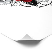 Mechanical Crescent with Red Roses フォトプリント (角)