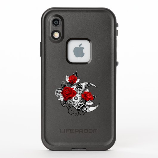 Mechanical Crescent with Red Roses LifeProof iPhoneケース (裏面)