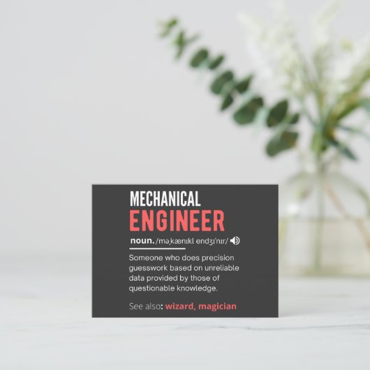 Mechanical ENGINEER 名刺 (スタンド正面)