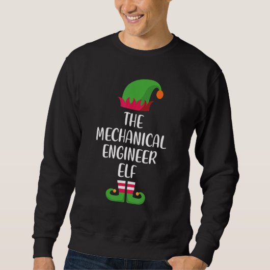 Mechanical Engineer Elf Family Matching Group Chri スウェットシャツ (正面)