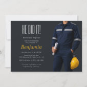 Mechanical Engineer Graduation Party Invite シーズンカード (正面)