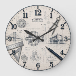 Mechanical Engineer STEM Office & Workshop Decor ラージ壁時計