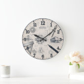 Mechanical Engineer STEM Office & Workshop Decor ラージ壁時計 (ホーム)