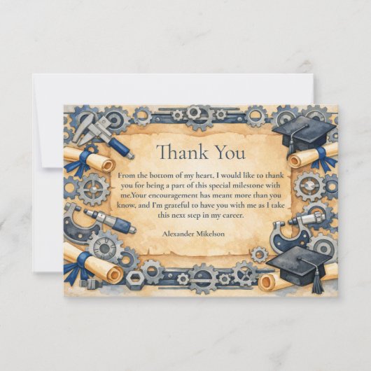 Mechanical Engineering Graduation サンキューカード (正面)