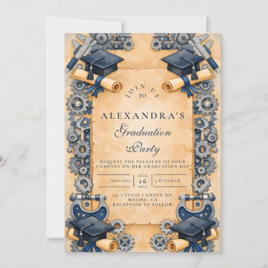 Mechanical Engineering Graduation 招待状 (正面)