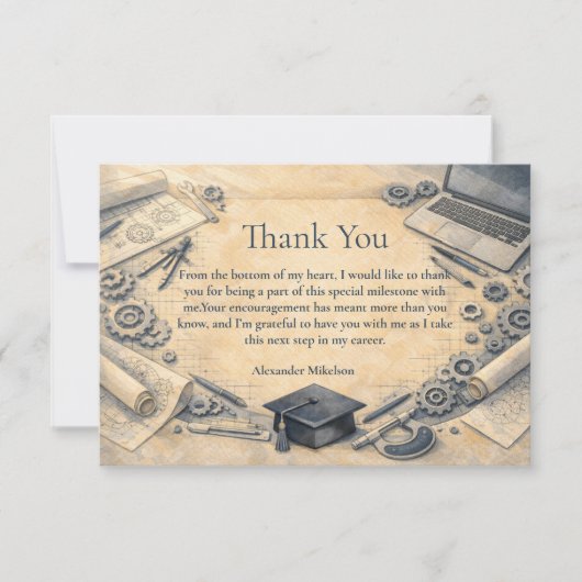 Mechanical Engineering Graduation Party サンキューカード (正面)