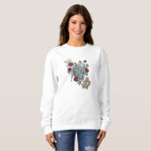 Mechanical Heart with Roses – Vintage Surreal Art スウェットシャツ (正面フル)
