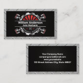 Mechanical Servicesロゴ |金属ピストン 名刺 (正面/裏面)