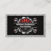 Mechanical Servicesロゴ |金属ピストン 名刺 (正面)