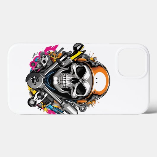 Mechanical skulliPhone / iPadケース Case-Mate iPhoneケース (裏面 (横))