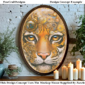Mechanical Steampunk Tiger Face ER1L Decoupage 薄葉紙