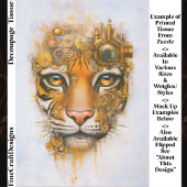 Mechanical Steampunk Tiger Face ER1R Decoupage 薄葉紙