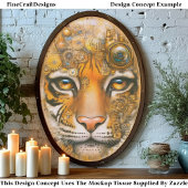 Mechanical Steampunk Tiger Face ER1R Decoupage 薄葉紙