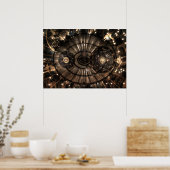 Mechanical Steampunk Zodiac Constellations ポスター (キッチン)
