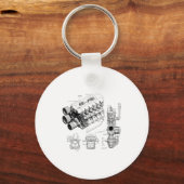 Mechanics Car Enthusiast Men Engine Eces  キーホルダー (正面)