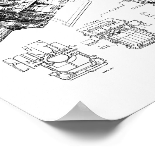 Mechanics Car Enthusiast Men Engine Eces ポスター (角)