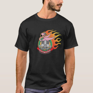MechCorpsの燃えるようなフラミンゴのTシャツV2 Tシャツ