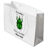 Mecynorhina torquataバグ漫画イラストレーション ラージペーパーバッグ (裏面アングル)